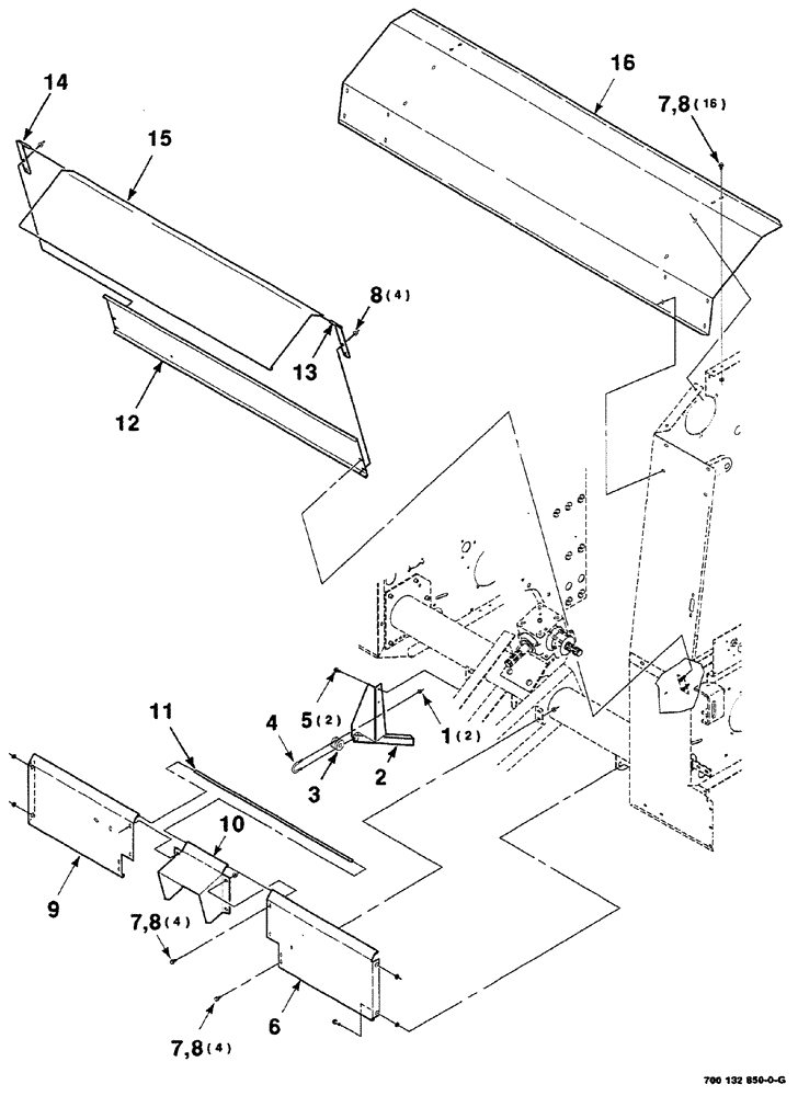 Схема запчастей Case IH RS561 - (07-014) - SHIELD ASSEMBLIES (FRONT) (S.N. CFH0156400 AND LATER) (12) - MAIN FRAME