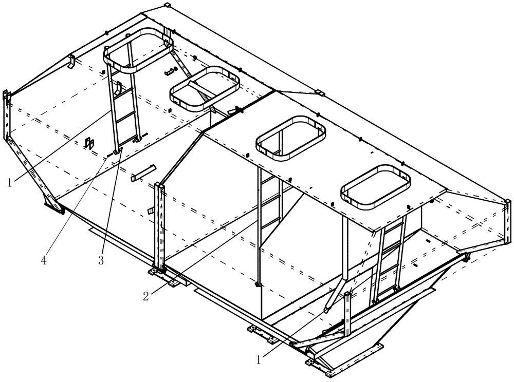 Схема запчастей Case IH 3580 - (39.100.08) - INTERNAL LADDERS (39) - FRAMES AND BALLASTING