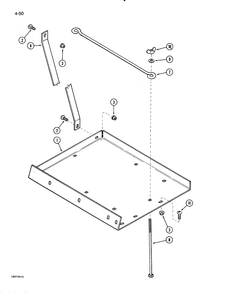 Схема запчастей Case IH 1620 - (4-50) - BATTERY TRAY (06) - ELECTRICAL