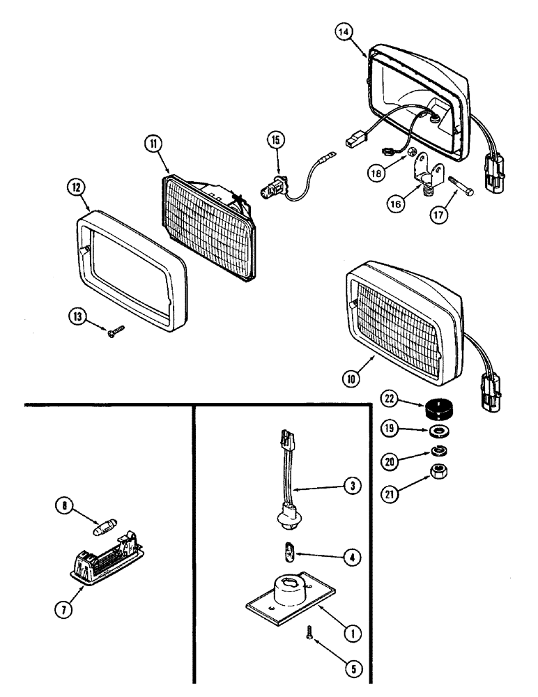 Схема запчастей Case IH 8950 - (4-042) - LAMP ASSEMBLIES (04) - ELECTRICAL SYSTEMS