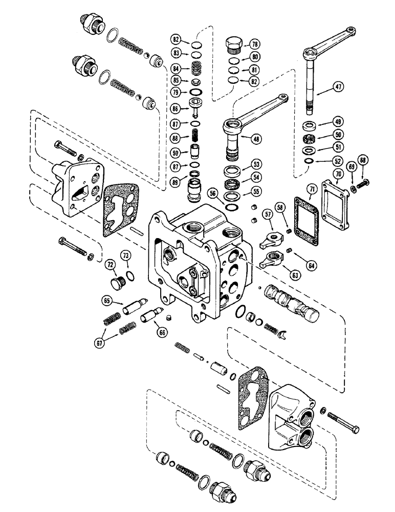 Схема запчастей Case IH 1370 - (203A) - HYDRAULICS, A63534 LEFT HAND VARIABLE REMOTE HYDRAULICS VALVE (08) - HYDRAULICS