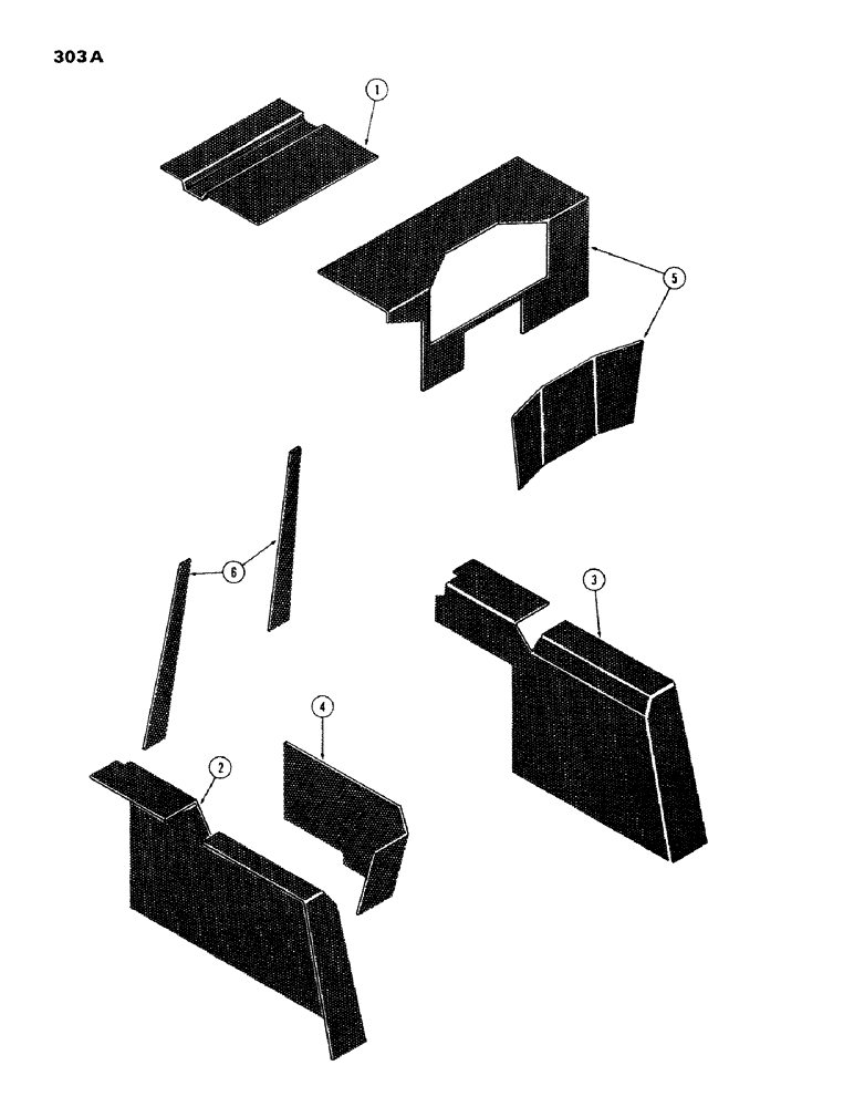 Схема запчастей Case IH 970 - (303A) - CAB, ACOUSTICAL COVERS, HINSON (09) - CHASSIS/ATTACHMENTS