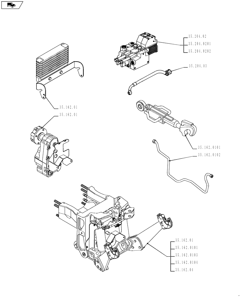 Схема запчастей Case IH PUMA 170 - (35.000.00[02]) - PICTORIAL INDEX - HYDRAULIC SYSTEMS (35) - HYDRAULIC SYSTEMS