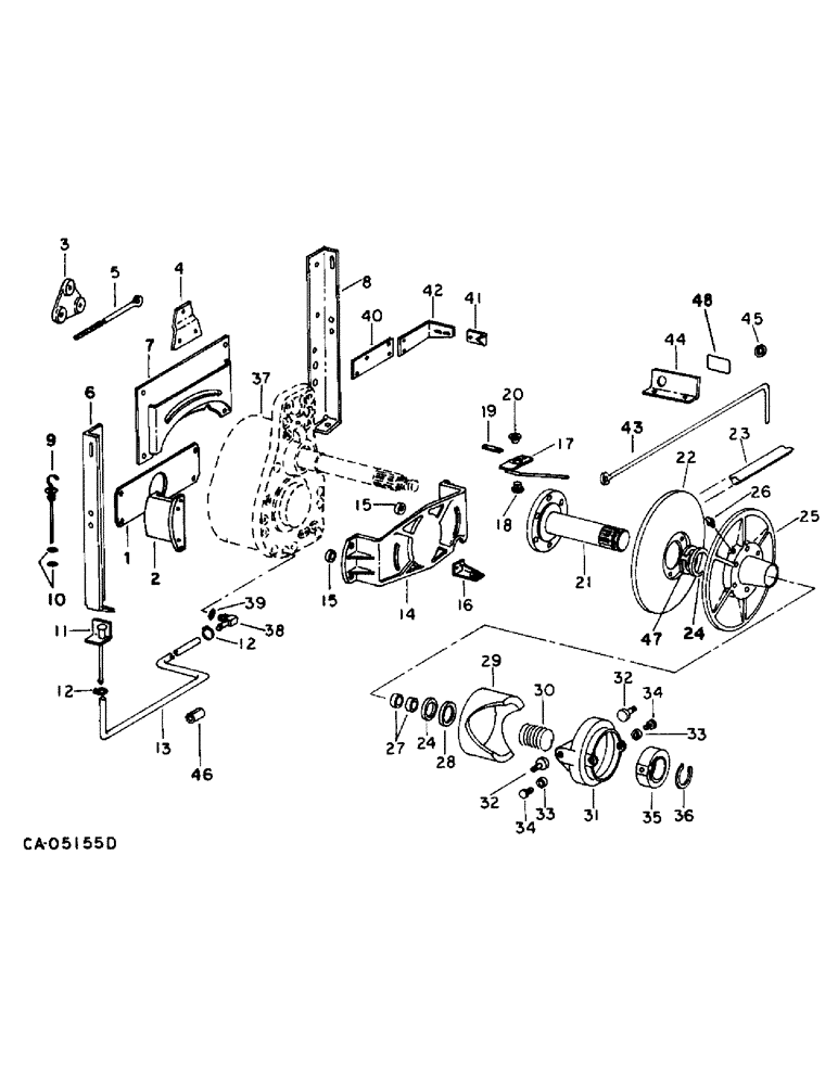 Схема запчастей Case IH 1470 - (21-08) - THRESHING ROTOR AND CONCAVES, ROTOR DRIVE (14) - THRESHING