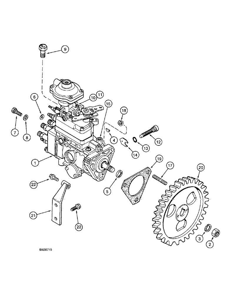 Схема запчастей Case IH 1644 - (3-06) - FUEL INJECTION PUMP AND DRIVE, 6TA-590 ENGINE (02) - FUEL SYSTEM