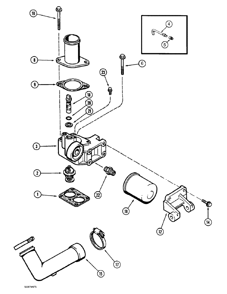 Схема запчастей Case IH 1660 - (2-30) - THERMOSTAT HOUSING, 6T-830 ENGINE (01) - ENGINE