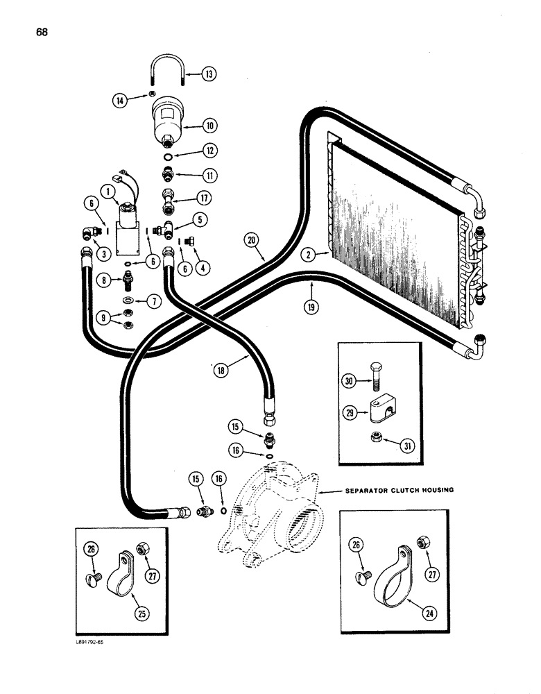 Схема запчастей Case IH 1680 - (068) - SEPARATOR CLUTCH SYSTEM (72) - SEPARATION