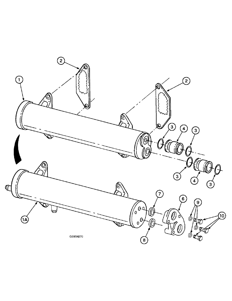 Схема запчастей Case IH D-466 - (9E-146) - OIL COOLER AND CONNECTIONS 