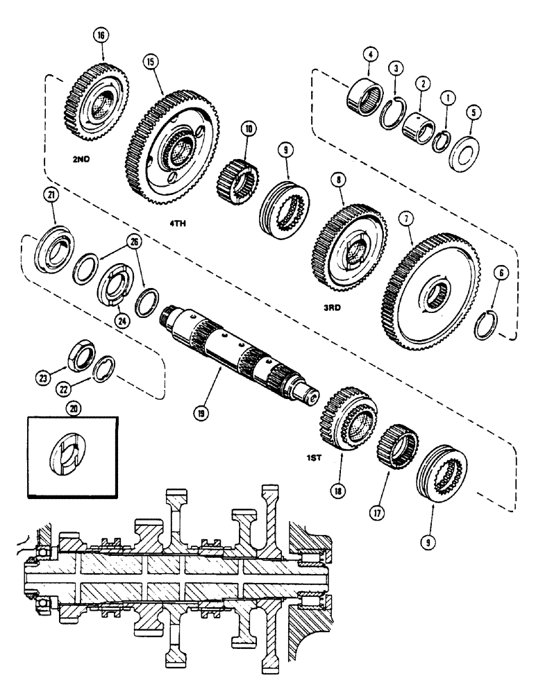 Схема запчастей Case IH 2670 - (222) - INTERMEDIATE SHAFT (06) - POWER TRAIN