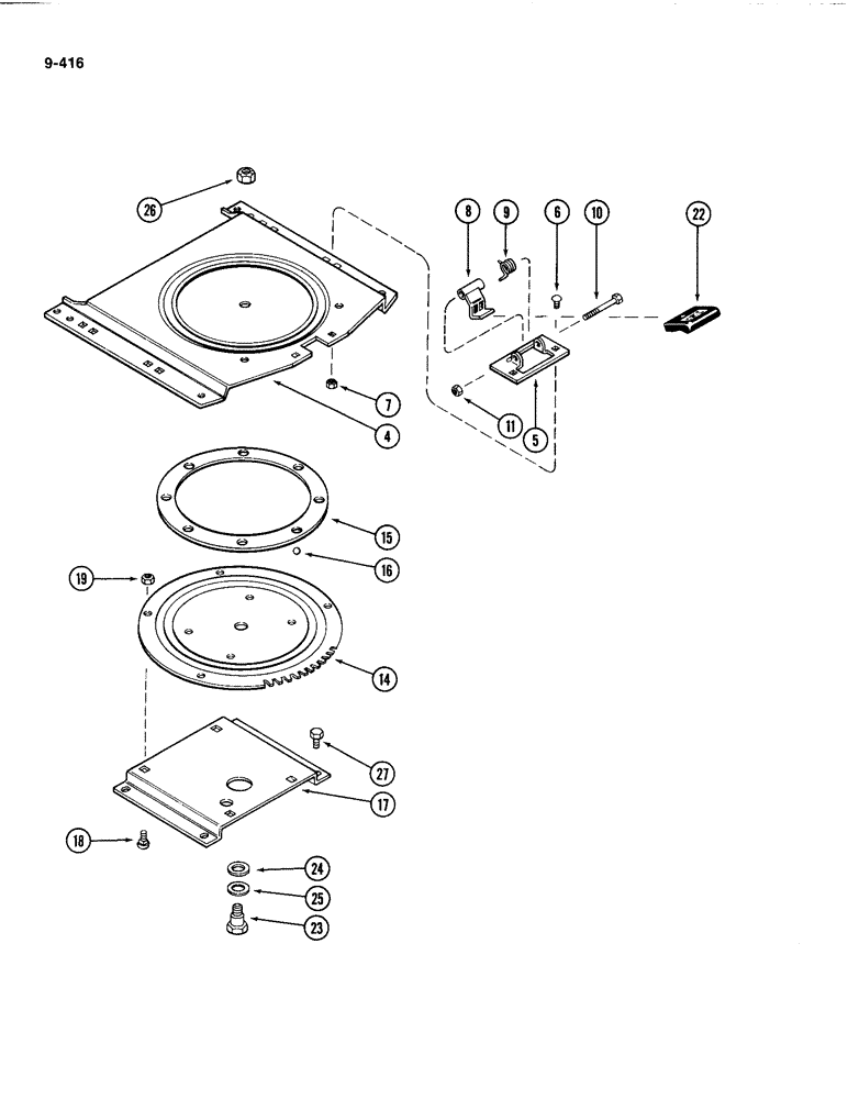 Схема запчастей Case IH 4494 - (9-416) - SEAT, AIR/OIL SUSPENSION, PRIOR TO P.I.N. 8866221 (09) - CHASSIS/ATTACHMENTS