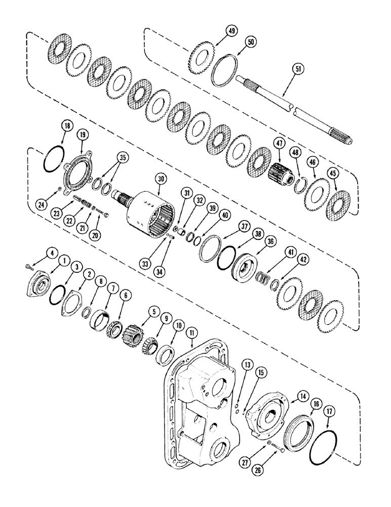 Схема запчастей Case IH 2394 - (6-104) - PTO CLUTCH AND BRAKE, TRANSMISSION SERIAL NO. 16260432 AND AFTER (06) - POWER TRAIN