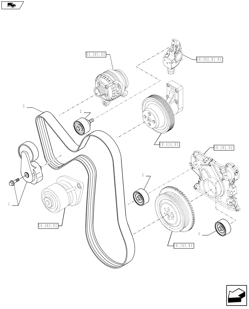 Схема запчастей Case IH F4HE9484M J100 - (10.402.03) - WATER PUMP - CONTROL (2859583) (10) - ENGINE