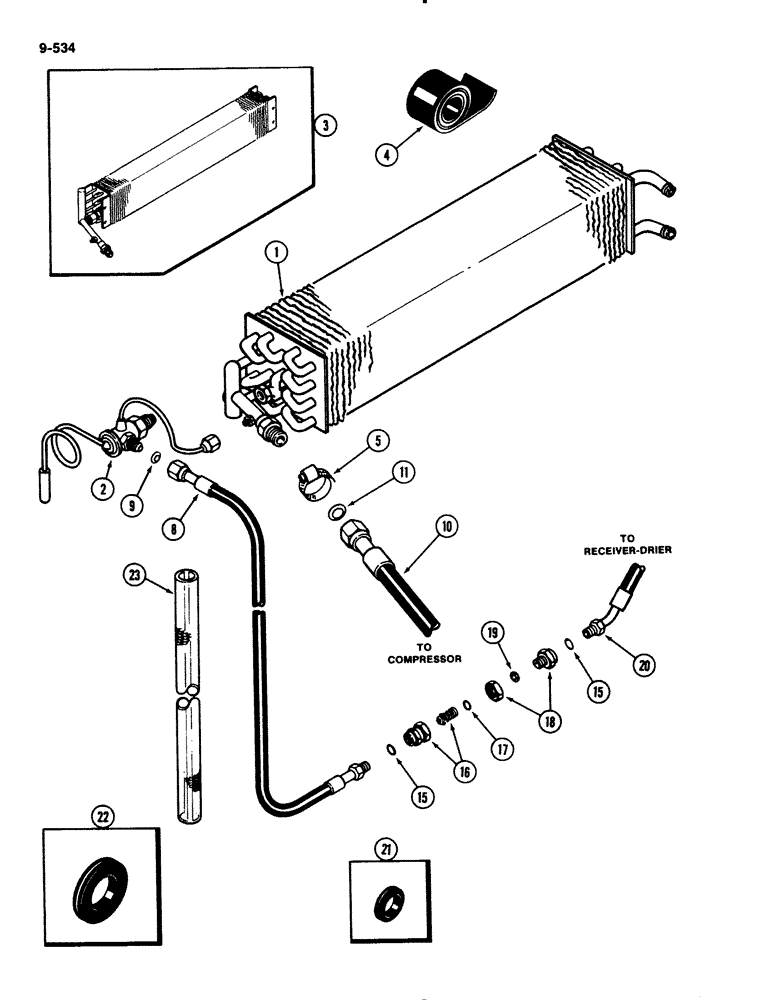 Схема запчастей Case IH 2294 - (9-534) - CAB, AIR CONDITIONING COOLING SYSTEM (09) - CHASSIS/ATTACHMENTS