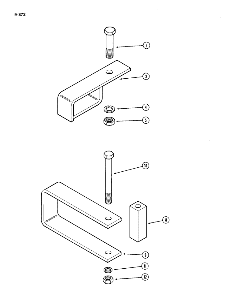 Схема запчастей Case IH 2094 - (9-372) - IMPLEMENT SAFETY CHAIN SUPPORT (09) - CHASSIS/ATTACHMENTS