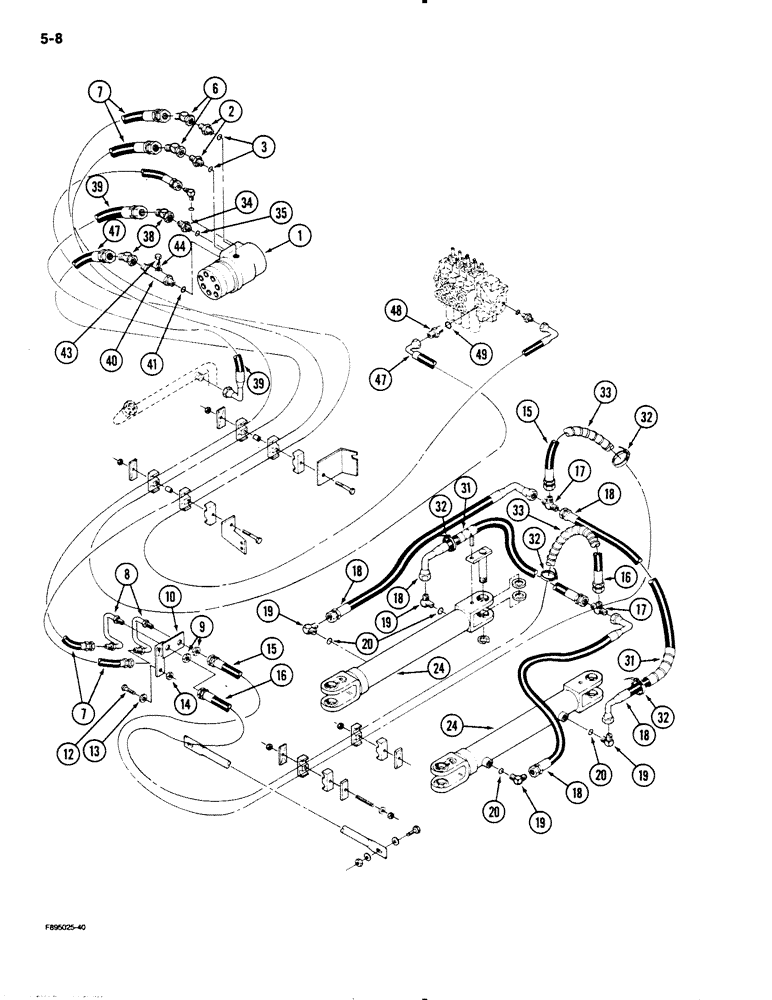 Схема запчастей Case IH 9130 - (5-08) - STEERING SYSTEM HYDRAULICS, WITHOUT STEERABLE AXLE (05) - STEERING