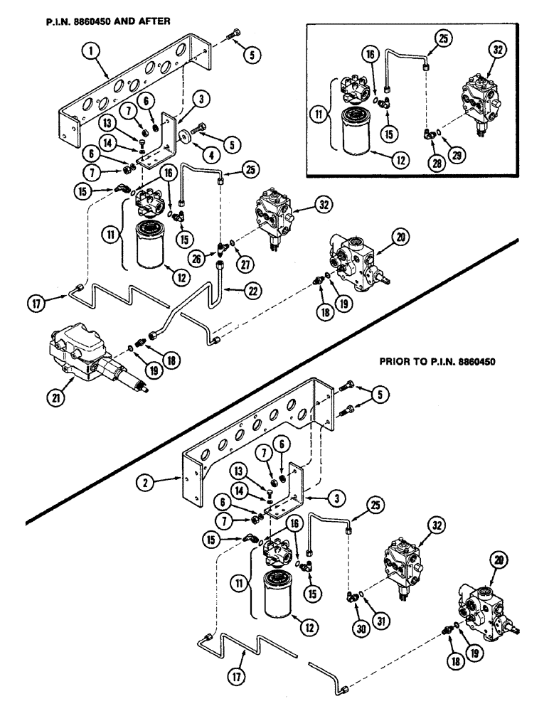 Схема запчастей Case IH 4890 - (5-147A) - REAR STEERING FILTER SYSTEM (05) - STEERING