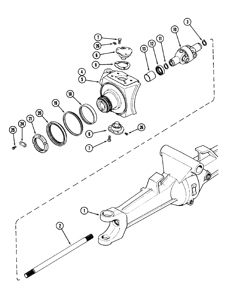 Схема запчастей Case IH 1896 - (5-132) - FRONT AXLE STEERING KNUCKLE AND SHAFT (05) - STEERING