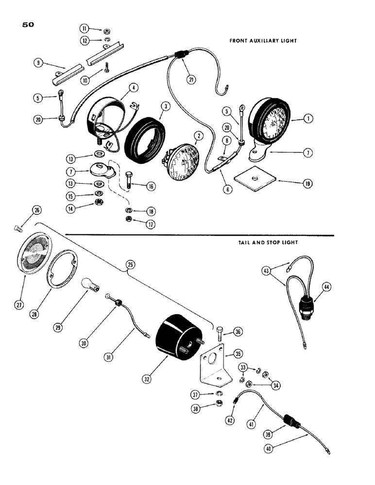 Схема запчастей Case IH 1200 - (050) - FRONT AUXILARY LIGHT (04) - ELECTRICAL SYSTEMS