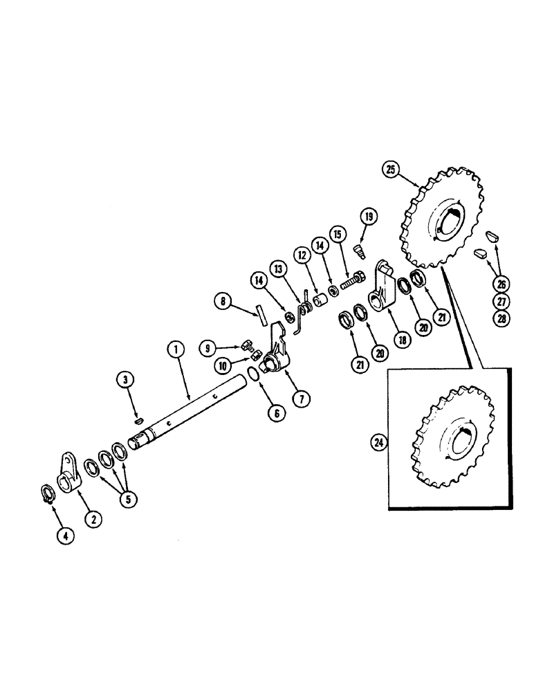 Схема запчастей Case IH 2290 - (6-290) - PARKING LOCK SHAFT AND GEAR, PRIOR TO TRANSMISSION SERIAL NUMBER 10237494 (06) - POWER TRAIN