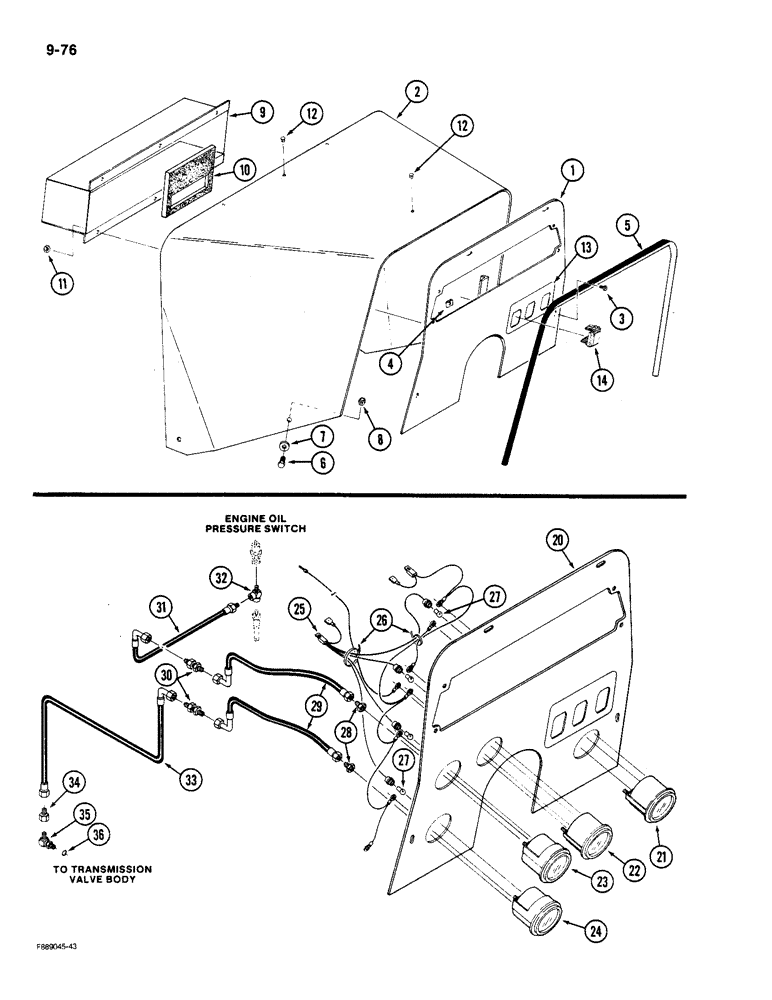 Схема запчастей Case IH 9180 - (9-076) - INSTRUMENT PANEL ROPS (09) - CHASSIS/ATTACHMENTS