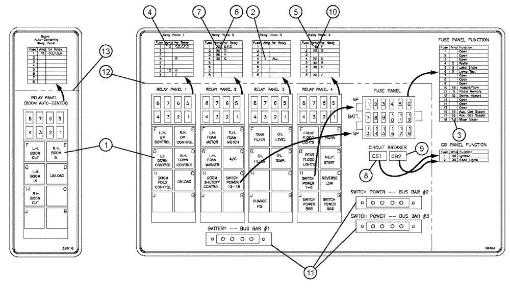 Схема запчастей Case IH 3150 - (12-008) - FUSE & RELAY PANEL (06) - ELECTRICAL