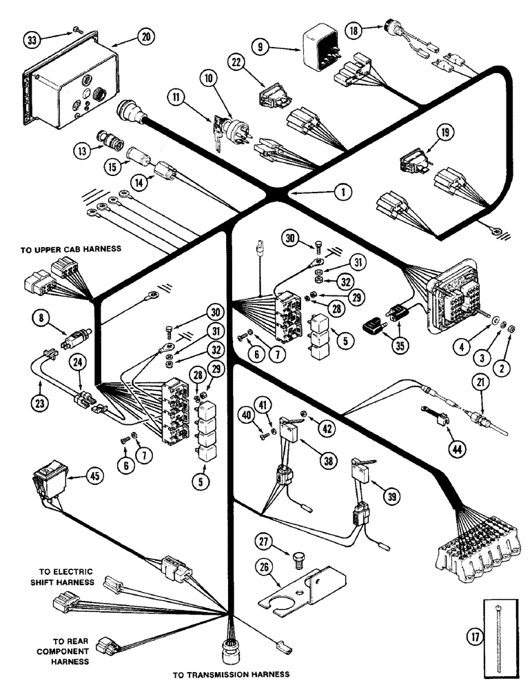 Схема запчастей Case IH 2096 - (4-054) - LOWER CAB HARNESS (04) - ELECTRICAL SYSTEMS