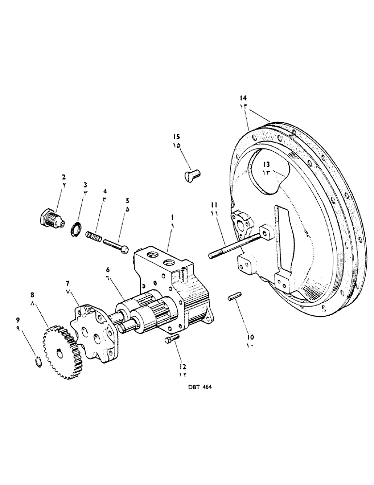 Схема запчастей Case IH 950 - (120) - HYDRAULIC PUMP, GEAR AND SUPPORT PLATE (06) - POWER TRAIN