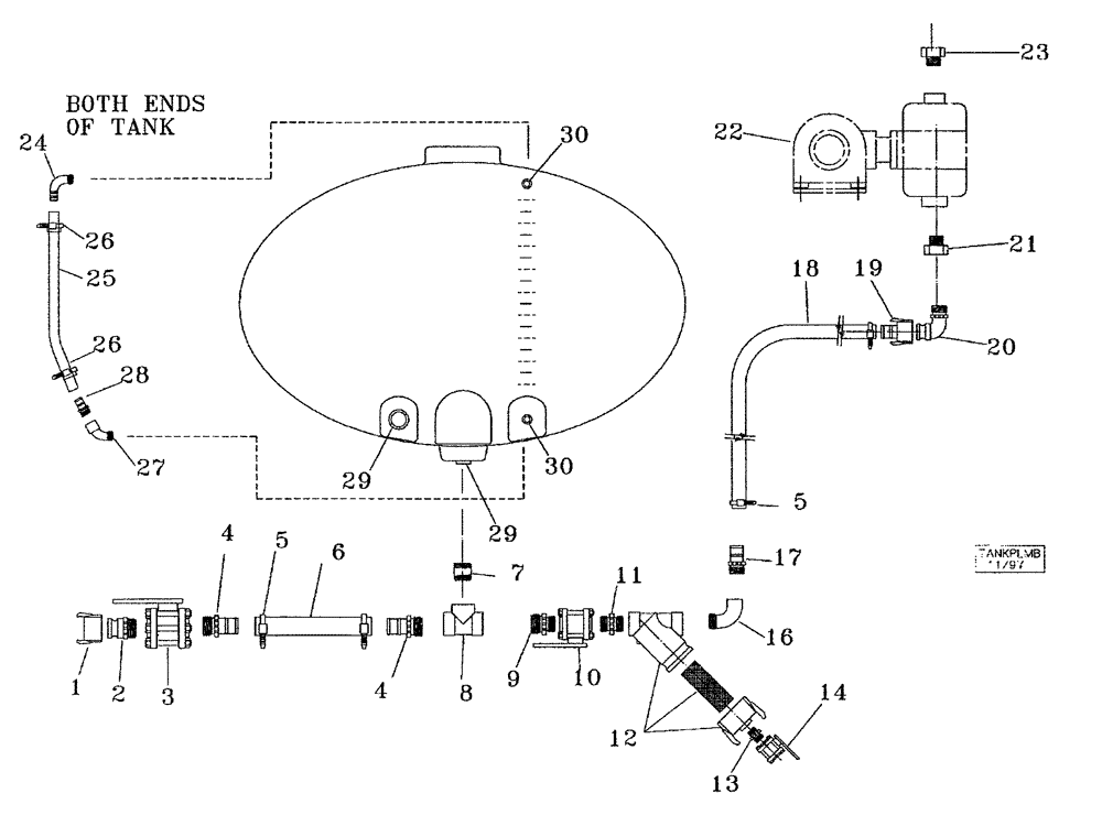 Схема запчастей Case IH 2800 - (75.200.06) - TANK FITTINGS (09) - CHASSIS/ATTACHMENTS