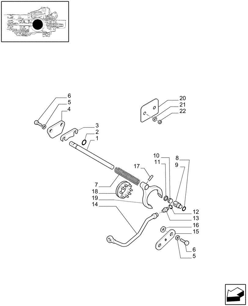 Схема запчастей Case IH JX1085C - (1.32.6/01[01]) - (VAR.323-323/1) STANDARD FRONT AXLE W/ ELECTROHYDR. DIFF. LOCK (40 KM/H) - FORK (03) - TRANSMISSION