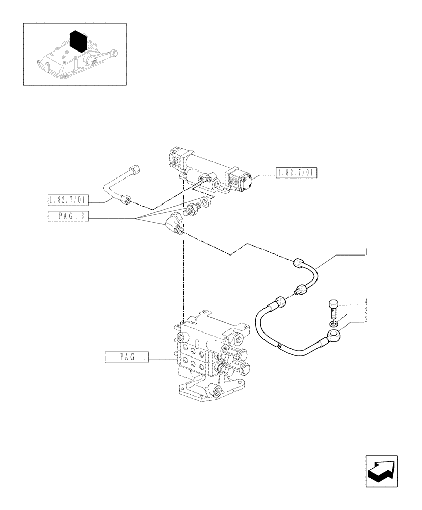 Схема запчастей Case IH JX1095C - (1.82.7/07[04]) - (VAR.136) 2 REAR REMOTE VALVES FOR EDC- PIPES - C5484 (07) - HYDRAULIC SYSTEM