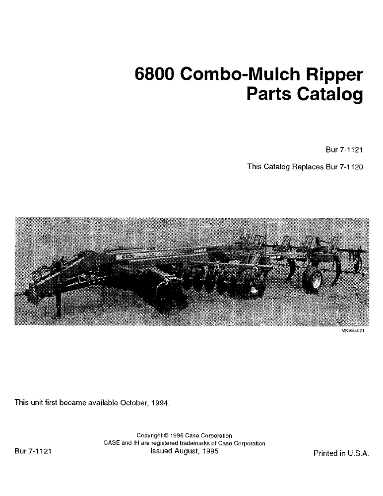 Схема запчастей Case IH 6800 - (1-1) - 6800 COMBO-MULCH RIPPER PARTS CATALOG (00) - PICTORIAL INDEX