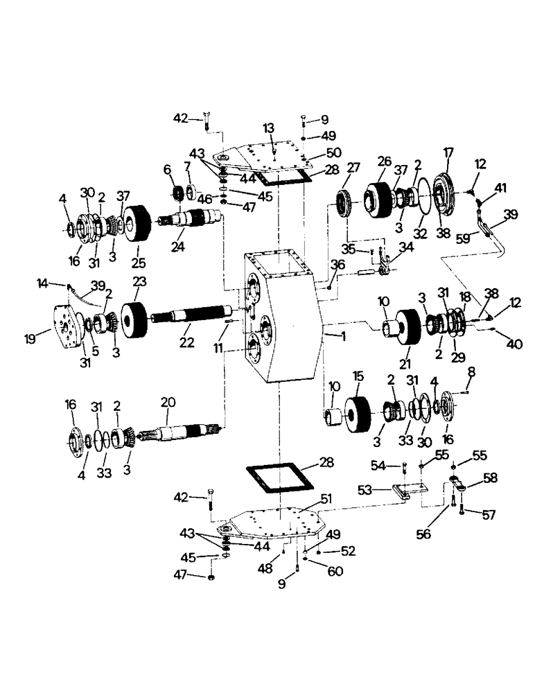 Схема запчастей Case IH ST320 - (04-43) - TWO SPEED TRANSFER CASE, SWINGING STYLE, BSN 2000 (04) - Drive Train