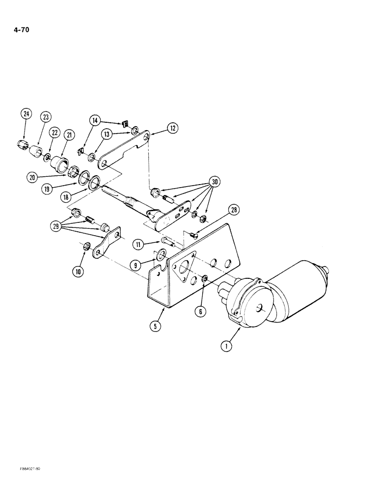 Схема запчастей Case IH STEIGER - (4-070) - WIPER DRIVE ASSEMBLY, REAR WINDOW (04) - ELECTRICAL SYSTEMS