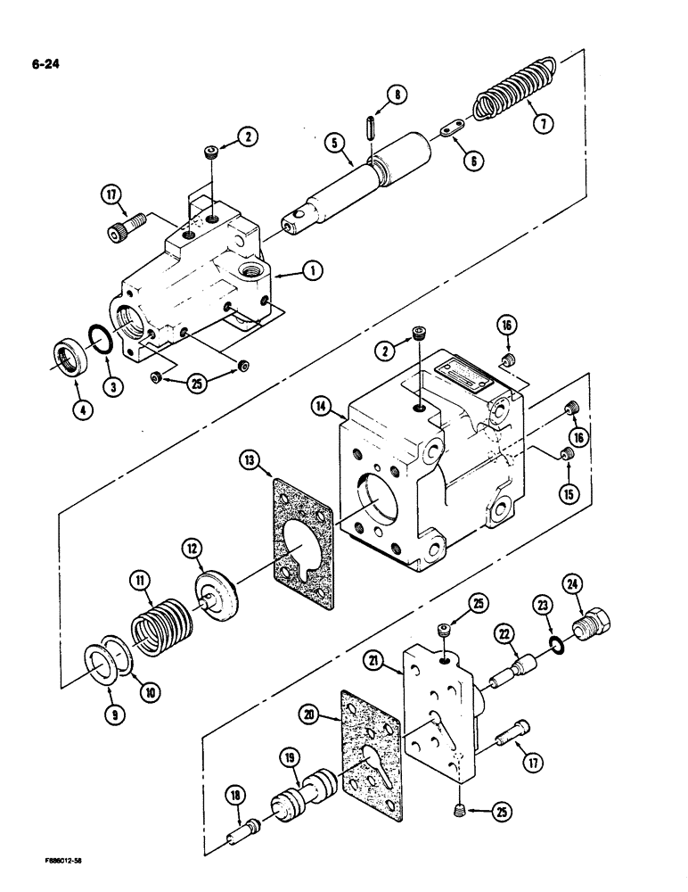 Схема запчастей Case IH 9170 - (6-24) - TRANSMISSION, CLUTCH CONTROL VALVE (CONTD) (06) - POWER TRAIN