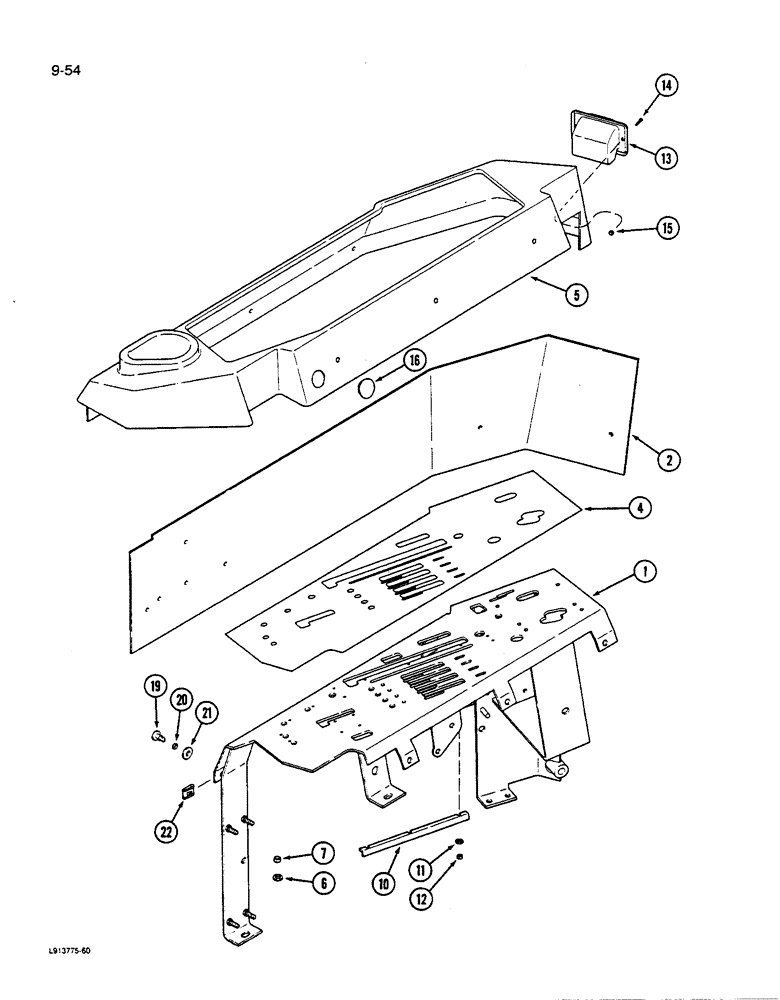 Схема запчастей Case IH 9270 - (9-054) - ROPS CONTROL CONSOLE POWER SHIFT TRACTOR (09) - CHASSIS/ATTACHMENTS