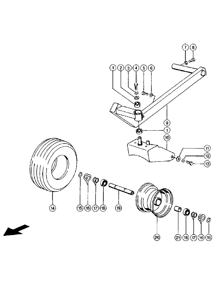 Схема запчастей Case IH 110 - (016) - LAND WHEELS (VAR.7838) (12) - PICKUP