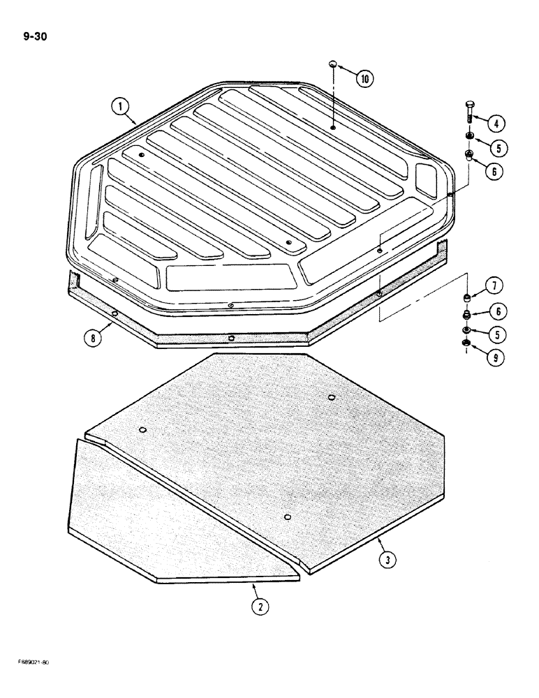 Схема запчастей Case IH 9180 - (9-30) - ROOF CAP, CAB AND ROPS (09) - CHASSIS/ATTACHMENTS