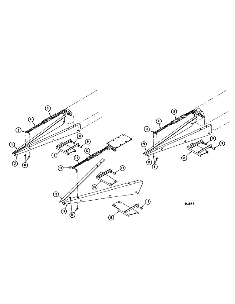 Схема запчастей Case IH 306 - (22) - BRACES AND PIVOTS (58) - ATTACHMENTS/HEADERS