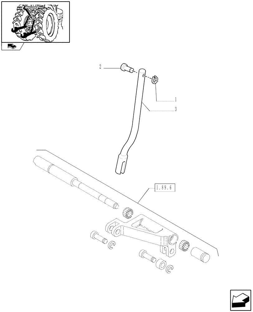 Схема запчастей Case IH FARMALL 65C - (1.89.6/03) - HPL WITH ELECTRONIC DRAFT CONTROL - ROD (VAR.330127-331127-332127-333127) (09) - IMPLEMENT LIFT