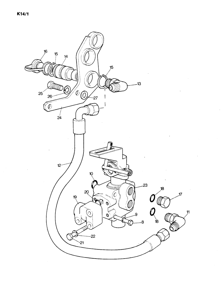 Схема запчастей Case IH 1190 - (K-14) - THREE WAY VALVE UNIT (07) - HYDRAULICS