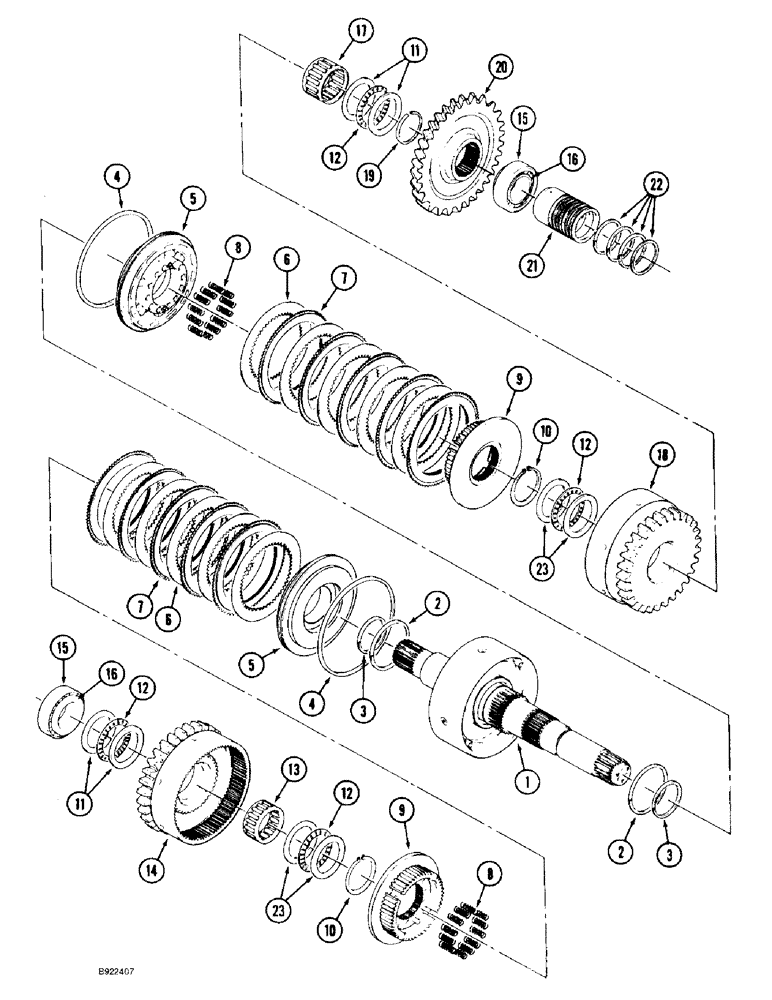 Схема запчастей Case IH 9310 - (6-016) - TRANSMISSION ASSEMBLY, 7 INCH INPUT CLUTCH PACK (06) - POWER TRAIN