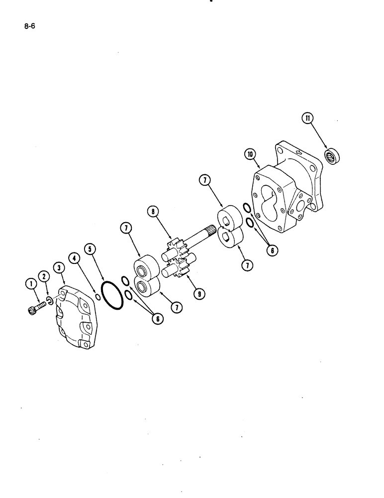 Схема запчастей Case IH 275 - (8-06) - AUXILIARY HYDRAULIC PUMP (08) - HYDRAULICS