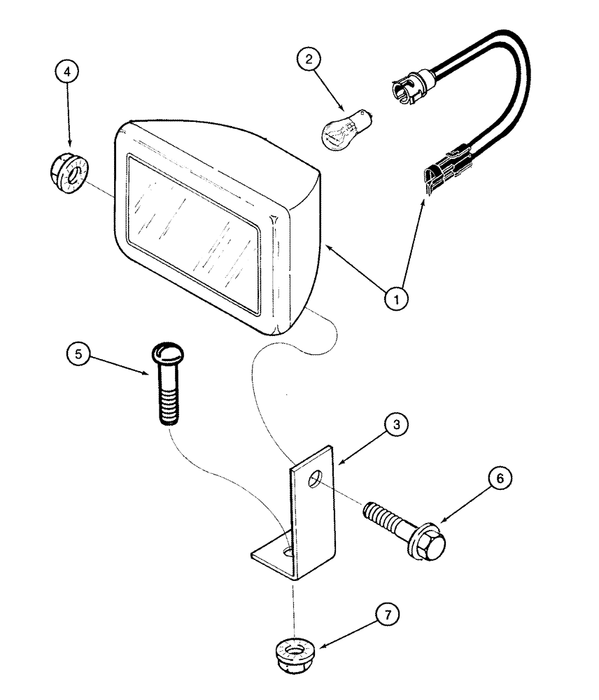 Схема запчастей Case IH 2388 - (04-34) - MOUNTING, LAMP - GRAIN TANK (06) - ELECTRICAL