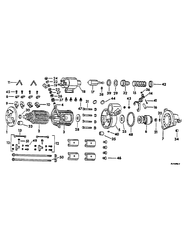 Схема запчастей Case IH 615 - (08-26) - ELECTRICAL, CRANKING MOTOR, DIESEL ENGINES, SERIAL NO. 8000 AND BELOW (06) - ELECTRICAL