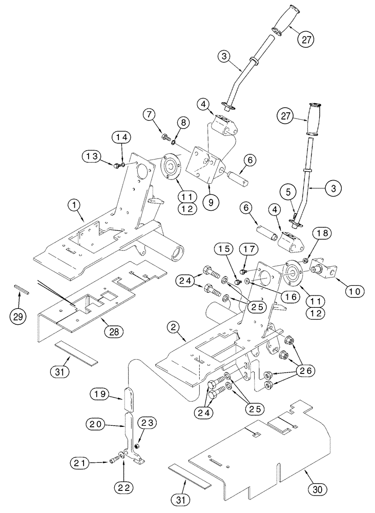 Схема запчастей Case IH 75XT - (09-15) - CONTROLS - LOADER AND GROUND DRIVE (09) - CHASSIS