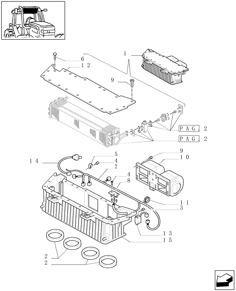 Схема запчастей Case IH JX75 - (1.94.2/01B[01]) - (VAR.641-958) AIR CONDITIONING - RELEVANT PARTS (10) - OPERATORS PLATFORM/CAB