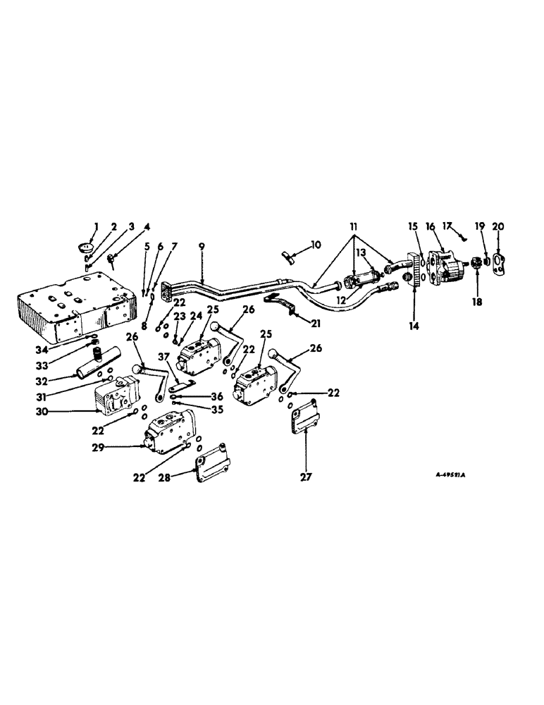 Схема запчастей Case IH 340 - (197) - HYDRAULIC SYSTEM, HYDRA-TOUCH SYSTEM, HYDRAULIC PUMP, MANIFOLD TUBES, VALVES & CONTROLS, INTL 330 (07) - HYDRAULIC SYSTEM