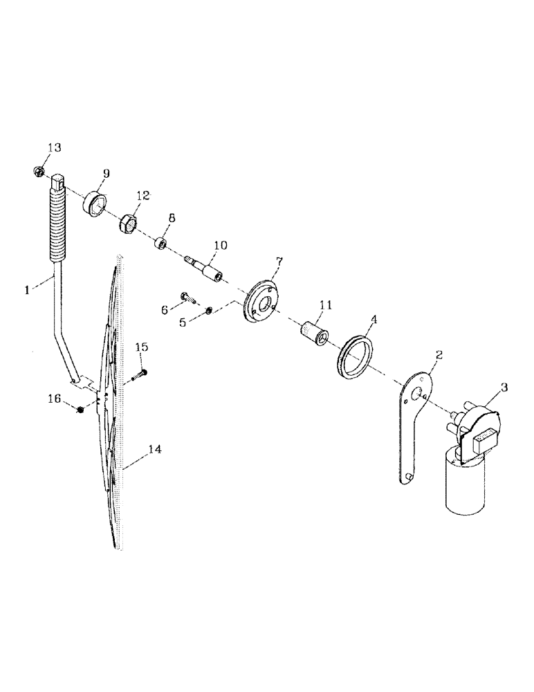 Схема запчастей Case IH 7000 - (A11-16) - WINDSCREEN WIPER Mainframe & Functioning Components