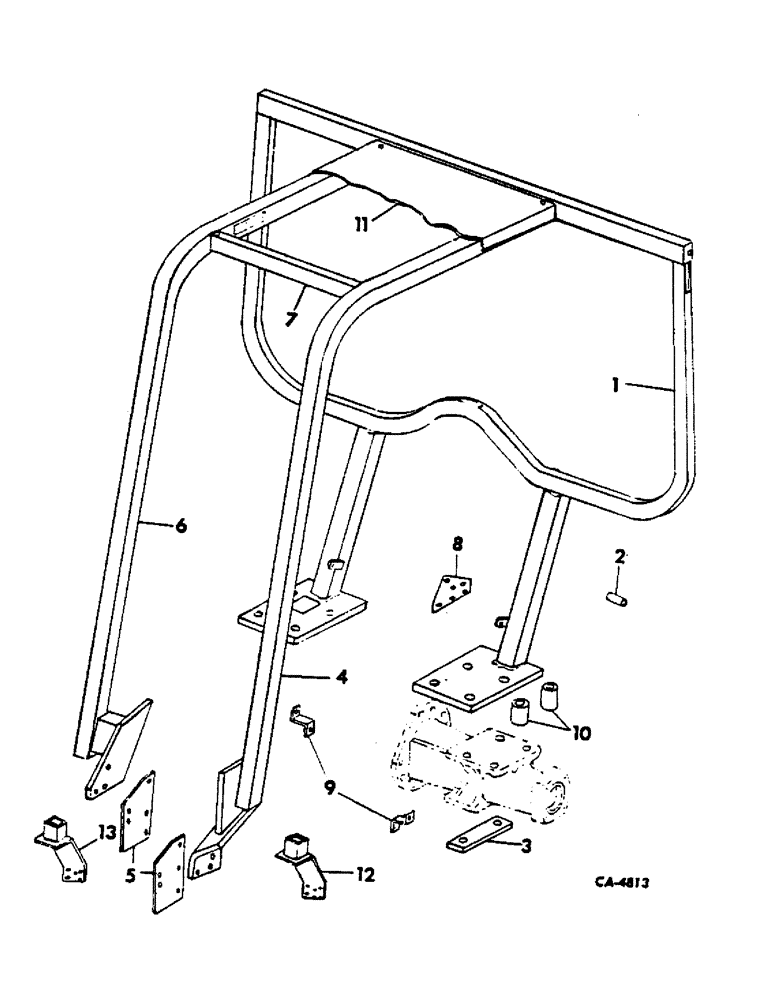 Схема запчастей Case IH 364 - (6-87) - ATTACHMENTS, ROLL OVER PROTECTIVE FRAME AND SEAT BELT Attachments