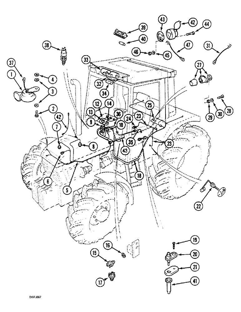 Схема запчастей Case IH 4240 - (4-04) - CHASSIS HARNESS AND SWITCHES, TRACTOR WITH CAB (04) - ELECTRICAL SYSTEMS